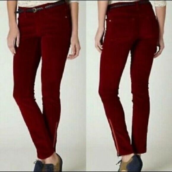 Anthro Pilcro Stet Ankle Zip Corduroy Pants - Picture 1 of 12